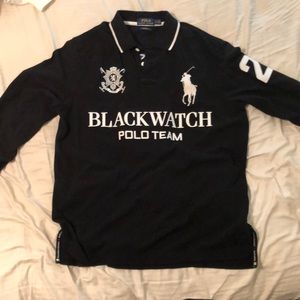 Black long sleeve polo